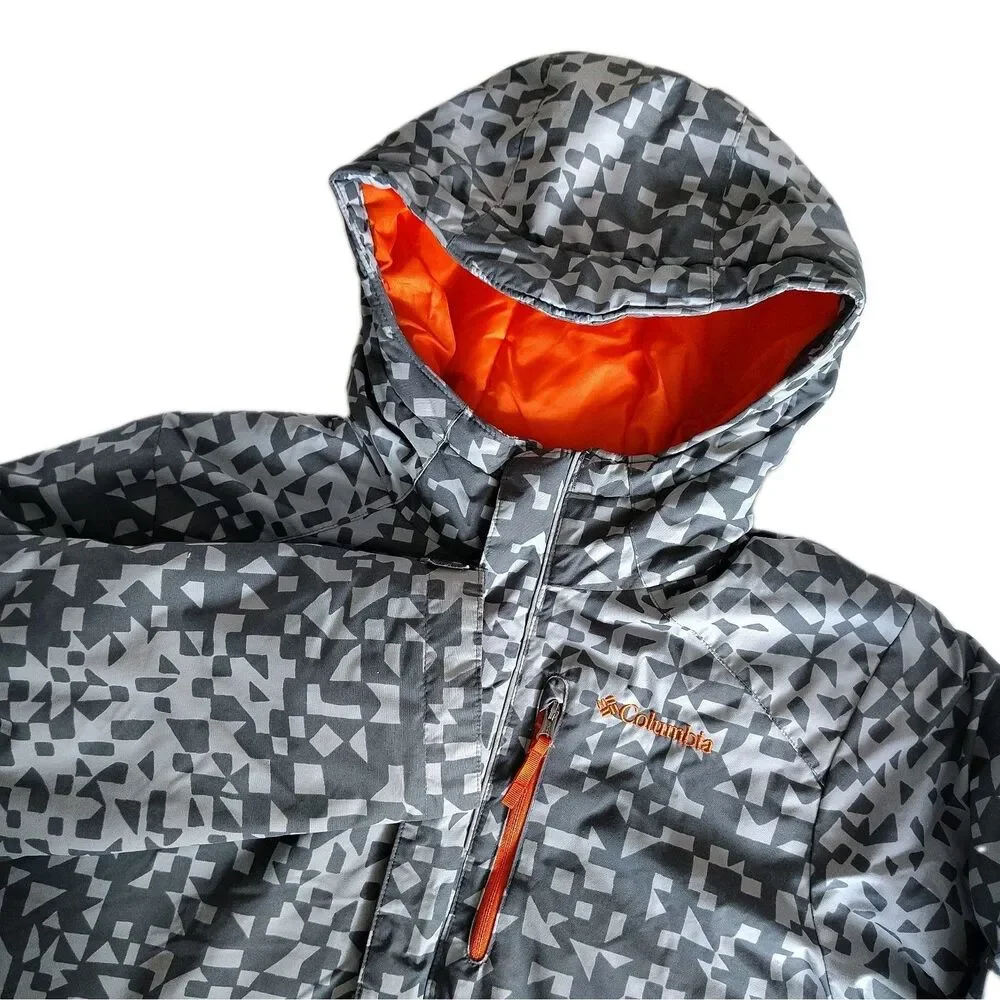 Columbia Hooded Ski Jacket with Pockets Orange/Gray Unisex Kids Size Medium
